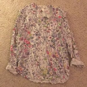 Floral button up blouse